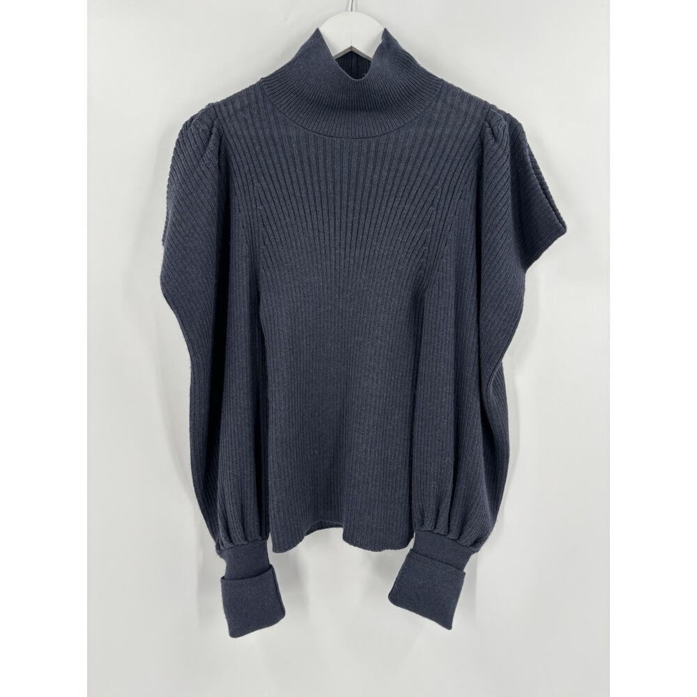 Ulla Johnson Sweater Womens Small Blue Alpaca Silk Blend Pullover Turtleneck